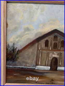 OIL PAINTING LANDSCAPE SPANISH MISSION DOLORES San Francisco? CALIFORNIA Vtg