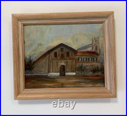 OIL PAINTING LANDSCAPE SPANISH MISSION DOLORES San Francisco? CALIFORNIA Vtg
