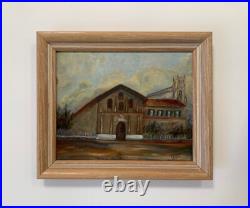 OIL PAINTING LANDSCAPE SPANISH MISSION DOLORES San Francisco? CALIFORNIA Vtg