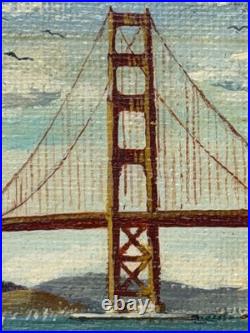 Oil Coastal Painting Golden Gate Bridge, San Francisco, California c. 1980