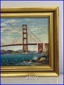 Oil Coastal Painting Golden Gate Bridge, San Francisco, California c. 1980