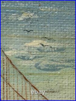 Oil Coastal Painting Golden Gate Bridge, San Francisco, California c. 1980
