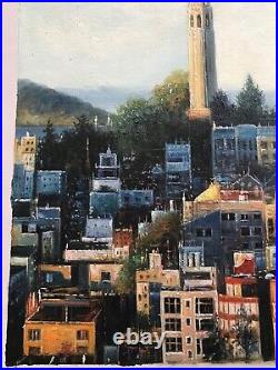 Oil Painting Telegraph Hill & Coit Tower San Francisco, California Landscape