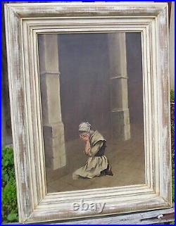 Old 1898 Genre Oil Painting From Gumps San Francisco California Monogram'98