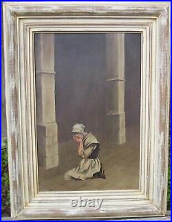 Old 1898 Genre Oil Painting From Gumps San Francisco California Monogram'98