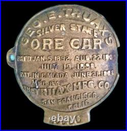 Old West Gold Mining Ore Car Bronze Sign Plate San Francisco California