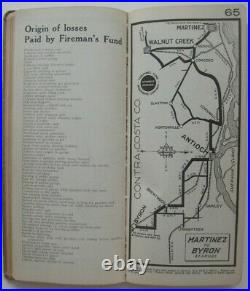 Original 1913 CALIFORNIA ROAD ATLAS Fireman's Fund Automobile Tour Book 137 Maps