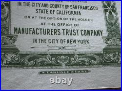 Original 1933 GOLDEN GATE BRIDGE $1000 Construction Bond SERIES B