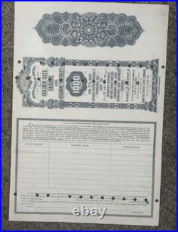 Original 1935 GOLDEN GATE BRIDGE $1000 Construction Bond SERIES C Highway Dist