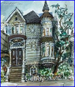 Original 1950s HAIGHT ASHBURY Street San Francisco CaLiFoRnia Painting LISTED Original 1950s HAIGHT ASHBURY Street San Francisco CaLiFoRnia Painting LISTED