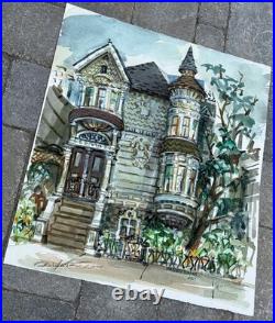 Original 1950s HAIGHT ASHBURY Street San Francisco CaLiFoRnia Painting LISTED Original 1950s HAIGHT ASHBURY Street San Francisco CaLiFoRnia Painting LISTED