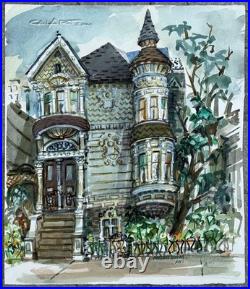 Original 1950s HAIGHT ASHBURY Street San Francisco CaLiFoRnia Painting LISTED