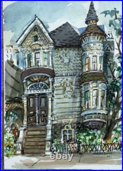 Original 1950s HAIGHT ASHBURY Street San Francisco CaLiFoRnia Painting LISTED