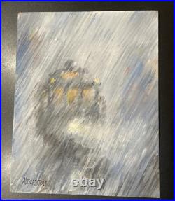 Original Albert Tolf Painting San Francisco Cable Car Navigating Through Rain