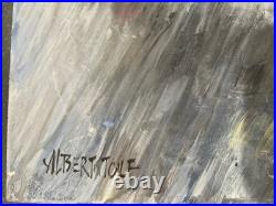 Original Albert Tolf Painting San Francisco Cable Car Navigating Through Rain
