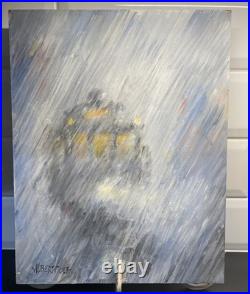 Original Albert Tolf Painting San Francisco Cable Car Navigating Through Rain