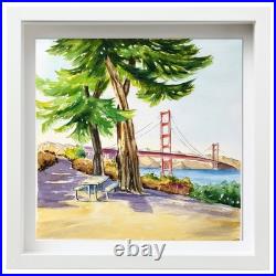 Original Watercolor Painting California San Francisco Golden Gate Bridge 12? 12