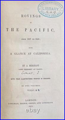 PACIFIC ROVINGS Lucett 1851 hb Tahiti ISLANDS Hawaii San Francisco California ++