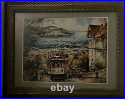 Painting of Old San Francisco Very Rare- Framed & signed by Brunnet