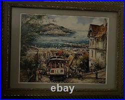Painting of Old San Francisco Very Rare- Framed & signed by Brunnet