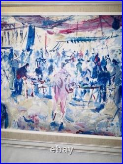 Pascal Cucaro Original Oil Painting People Crowd San Francisco California 15x29