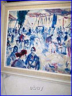 Pascal Cucaro Original Oil Painting People Crowd San Francisco California 15x29