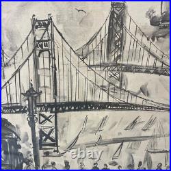 Pascal Cucaro Watercolor Etching Print scene of San Francisco California