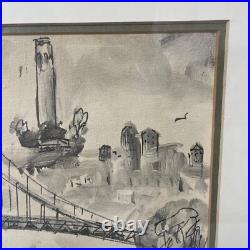 Pascal Cucaro Watercolor Etching Print scene of San Francisco California