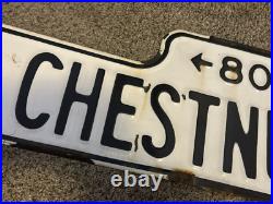 Porcelain EMBOSSED Sign CHESNUT STREET SAN FRANCISCO California MARINA DISTRICT