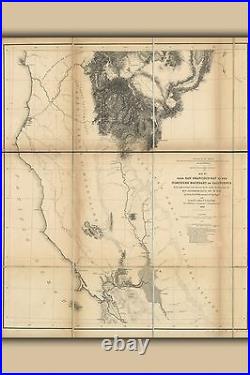 Poster, Many Sizes Map Of California North Of San Francisco Bay 1855