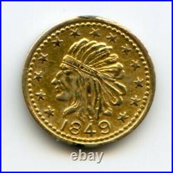 RARE 1849 Indian Head Left, Hart's Coins of the West / Calif Gold 1/2 R8