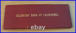 RARE 1892 SAN FRANCISCO'Register CHECK Book' GRANGERS' BANK of CALIFORNIA