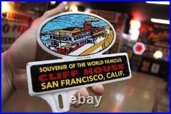 RARE 1950s CLIFF HOUSE SAN FRANCISCO CALIFORNIA STAMPED PAINTED METAL SIGN BOAT