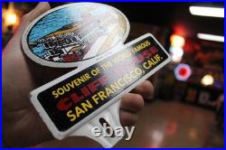 RARE 1950s CLIFF HOUSE SAN FRANCISCO CALIFORNIA STAMPED PAINTED METAL SIGN BOAT