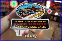 RARE 1950s CLIFF HOUSE SAN FRANCISCO CALIFORNIA STAMPED PAINTED METAL SIGN BOAT