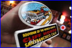 RARE 1950s CLIFF HOUSE SAN FRANCISCO CALIFORNIA STAMPED PAINTED METAL SIGN BOAT