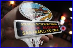 RARE 1950s CLIFF HOUSE SAN FRANCISCO CALIFORNIA STAMPED PAINTED METAL SIGN BOAT