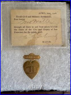 RARE April 21st 1906 Pass To City After Earthquake San Francisco Signed By Mayor