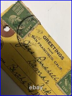 RARE San Francisco CLIFF HOUSE And SEAL ROCKS SUITCASE/BAG Leather Tag Sept 1940 RARE San Francisco CLIFF HOUSE And SEAL ROCKS SUITCASE/BAG Leather Tag Sept 1940