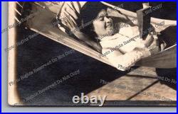 RPPC 1909 woman in hammock on porch Santa Cruz California Real Photo Postcard