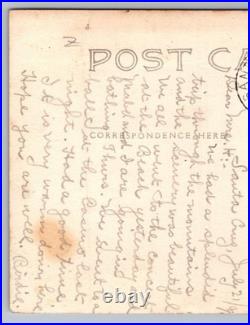 RPPC 1909 woman in hammock on porch Santa Cruz California Real Photo Postcard