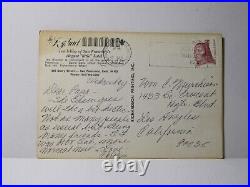 RPPC Color California State Lobby of San Francisco Little Hotel Crazy Horse