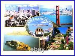 RPPC San Francisco CA Postcard Color Golden Gate Alcatraz Lombard Cable Car