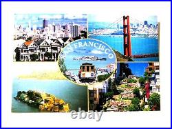 RPPC San Francisco CA Postcard Color Golden Gate Alcatraz Lombard Cable Car