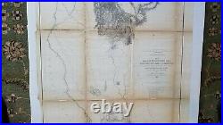 Rare 1855 Original Antique Map San Francisco Bay to Northern California USPRR