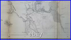 Rare 1855 Original Antique Map San Francisco Bay to Northern California USPRR