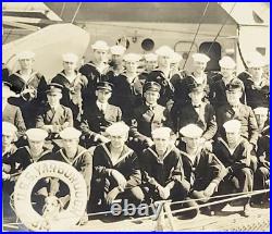 Rare 1922 Photo USS Yarborough DD-314 Warship Battleship Crew & Ship Pet Dog Rare 1922 Photo USS Yarborough DD-314 Warship Battleship Crew & Ship Pet Dog