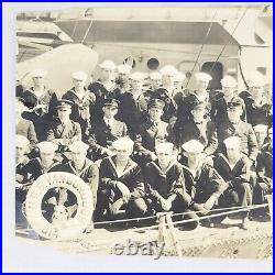 Rare 1922 Photo USS Yarborough DD-314 Warship Battleship Crew & Ship Pet Dog