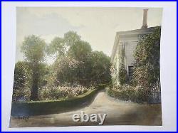 Rare Hand Colored Frank Davey Architectural Photograph Palo Alto California Area Rare Hand Colored Frank Davey Architectural Photograph Palo Alto California Area