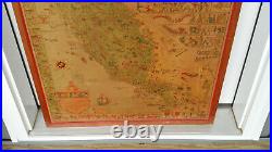 Rare Pictorial Map of California 1927-Whimsical Carte of Topographic+Historic